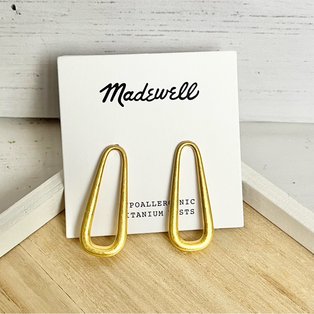 Madewell teardrop front hoop earrings - new